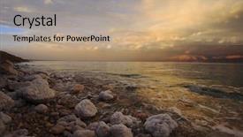  Presentation with salty - PPT theme enhanced with coast of the dead sea background and a coral colored foreground