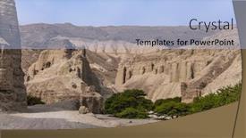  Presentation with dirt - Slide set having coast-of-the-famous-dead background and a light blue colored foreground