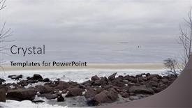  Presentation with finland - Slide deck with coast-of-the-frozen-gulf background and a light gray colored foreground