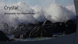  Presentation with storm - Beautiful slide set featuring coast of the mediterranean sea backdrop and a light gray colored foreground