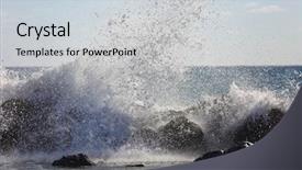  Presentation with storm - Presentation design with coast of the mediterranean sea background and a light gray colored foreground