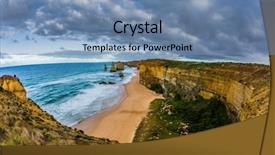  Presentation with ocean - Cool new PPT theme with coast of the twelve apostle backdrop and a teal colored foreground
