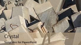  Presentation with dock - PPT theme consisting of coast protection - huge concrete blocks protecting background and a  colored foreground