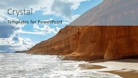  Presentation with cliff - Presentation having coast-sea-mediterranean-beach background and a light blue colored foreground