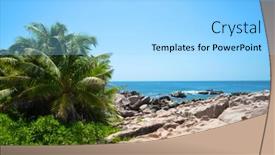  Presentation with palm trees on a - Slide deck consisting of coast-with-coconut-palm-trees background and a light blue colored foreground