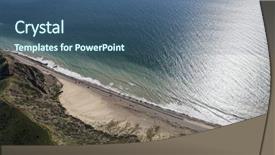  Presentation with roadside - Presentation design consisting of coastal area - aerial view of roadside sand background and a ocean colored foreground