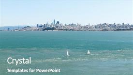  Presentation with view concept of creative logic - Cool new presentation with coastal area - landscape concept - view backdrop and a seafoam green colored foreground