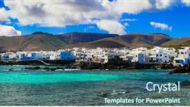  Presentation with fishing - Cool new PPT layouts with coastal area - lanzarote island pretty traditional fishing backdrop and a  colored foreground