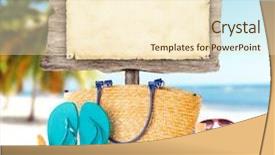  Presentation with blank - Presentation consisting of coastal area - summer beach with accessories background and a cream colored foreground