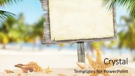  Presentation with coastal - PPT theme consisting of coastal area - summer concept with empty wooden background and a lemonade colored foreground