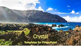  Presentation with coastal - PPT theme consisting of coastal area - unique nature of volcanic lanzarote background and a tawny brown colored foreground