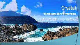  Presentation with coastal - PPT layouts having coastal area - unique nature of volcanic lanzarote background and a cobalt blue colored foreground