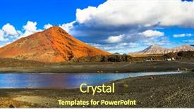 Presentation with volcanic rocks - Slide set featuring coastal area - unique volcanic nature of lanzarote background and a tawny brown colored foreground