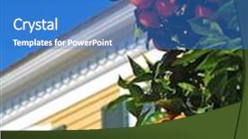  Presentation with coastal - Cool new slides with coastal building with fresh oranges growing nearby backdrop and a teal colored foreground