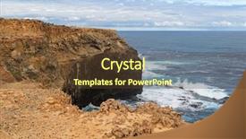  Presentation with deep sea - Theme featuring coastal cliff at petrified forest background and a tawny brown colored foreground