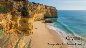  Presentation with algarve - Slide set featuring coastal-cliffs-of-algarve-lagoa background and a coral colored foreground