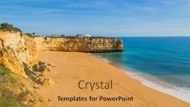  Presentation with algarve - PPT theme consisting of coastal-cliffs-of-algarve-lagoa background and a yellow colored foreground