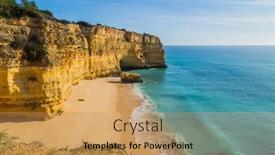  Presentation with algarve - Beautiful slide set featuring coastal-cliffs-of-algarve-lagoa backdrop and a yellow colored foreground