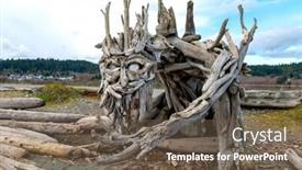  Presentation with lagoon - Beautiful presentation theme featuring coastal-driftwood-art-from-esquimalt backdrop and a tawny brown colored foreground