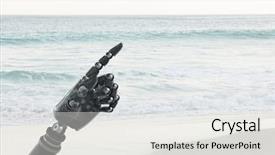  Presentation with robot - Amazing slide deck having coastal engineering - digital composite of robot hand backdrop and a white colored foreground