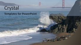  Presentation with san francisco - Theme enhanced with coastal engineering - golden gate bridge background and a light blue colored foreground