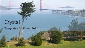  Presentation with san francisco - Slide deck featuring coastal engineering - golden gate bridge background and a light blue colored foreground