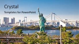  Presentation with coastal - Presentation enhanced with coastal engineering - lady liberty juxtaposed against rainbow background and a light blue colored foreground