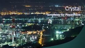  Presentation with engineering industrial - PPT theme enhanced with coastal engineering - mizushima industrial area at night background and a wine colored foreground