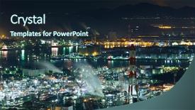  Presentation with industrial - PPT layouts featuring coastal engineering - mizushima industrial area in japan background and a wine colored foreground