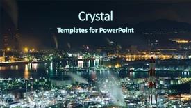  Presentation with industrial textile industry yarn spools - Slide deck with coastal engineering - mizushima industrial area in japan background and a wine colored foreground