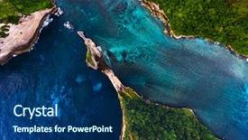  Presentation with aerial - PPT theme with coastal forest - aerial shot of the coast background and a ocean colored foreground