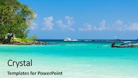  Presentation with coast - Cool new presentation design with coastal forest - idyllic coast under trees backdrop and a seafoam green colored foreground