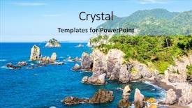  Presentation with japan - PPT layouts enhanced with coastal forest - omijima island yamaguchi japan rocky background and a light blue colored foreground