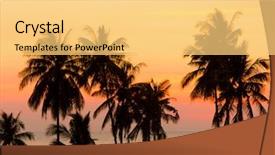  Presentation with skies - Audience pleasing presentation theme consisting of coastal forest - palm paradise burning skies backdrop and a yellow colored foreground
