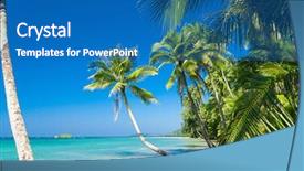  Presentation with exotic foods - Colorful presentation theme enhanced with coastal forest - serenity shore exotic paradise backdrop and a  colored foreground