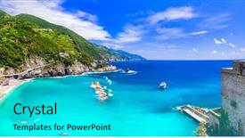  Presentation with arches national park - Colorful theme enhanced with coastal italy series- national park backdrop and a cyan colored foreground