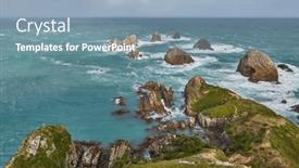  Presentation with eroding - Presentation design consisting of coastal-landscape-at-nugget-point and a seafoam green colored foreground