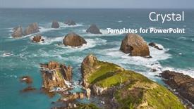  Presentation with eroding - Presentation having coastal-landscape-at-nugget-point and a seafoam green colored foreground