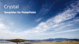  Presentation with coastal - Theme consisting of coastal landscape in northern norway background and a ocean colored foreground