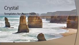  Presentation with vizag port - Colorful theme enhanced with coastal landscape of port campbell backdrop and a light gray colored foreground