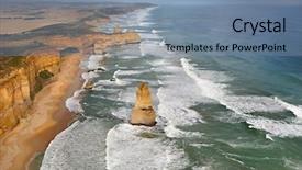  Presentation with coastal - PPT layouts enhanced with coastal landscape of port campbell background and a seafoam green colored foreground