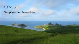  Presentation with coastal - Presentation theme enhanced with coastal-landscape-of-russsian-hasan background and a light blue colored foreground