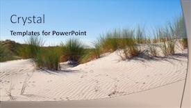  Presentation with sand dunes - Beautiful PPT theme featuring coastal-sand-dunes backdrop and a light blue colored foreground