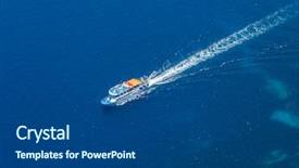  Presentation with boat - Slides featuring coastal shipping - aerial view of passenger ferry background and a dark gray colored foreground