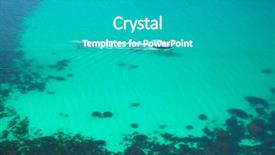  Presentation with coastal - PPT theme with coastal shipping - boat on transparent sea surface background and a teal colored foreground