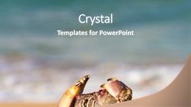  Presentation with coastal - Presentation theme having coastal threats - funny crab by the sea background and a  colored foreground
