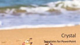  Presentation with alien - Slide set featuring coastal threats - menacing eyes alien creature background and a  colored foreground