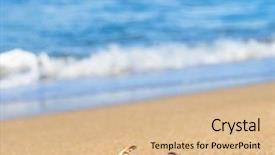  Presentation with blue eyes technology eye scan - Slide deck enhanced with coastal threats - menacing eyes on the shore background and a coral colored foreground