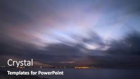  Presentation with night sky - Beautiful presentation featuring coastal-town-is-visible backdrop and a dark gray colored foreground