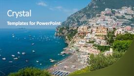 Presentation with coast - Colorful slide set enhanced with coastal towns in capri italy backdrop and a teal colored foreground